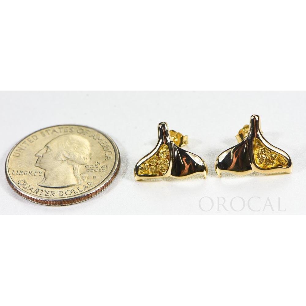 Gold Nugget Whale Tail Earrings - EDLWT12-Destination Gold Detectors