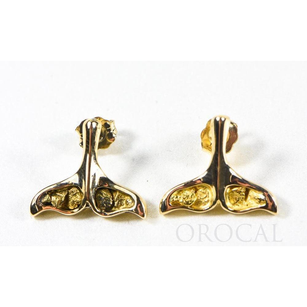 Gold Nugget Whale Tail Earrings - EDLWT8SOL-Destination Gold Detectors