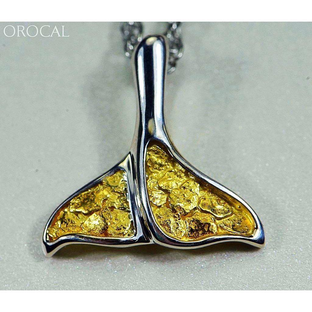 Gold Nugget Whale Tail Pendant - PDLWT113NSS-Destination Gold Detectors