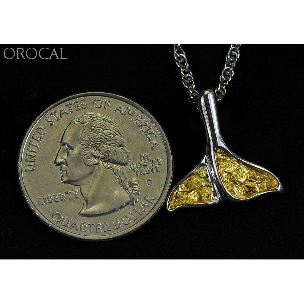 Gold Nugget Whale Tail Pendant - PDLWT113NSS-Destination Gold Detectors