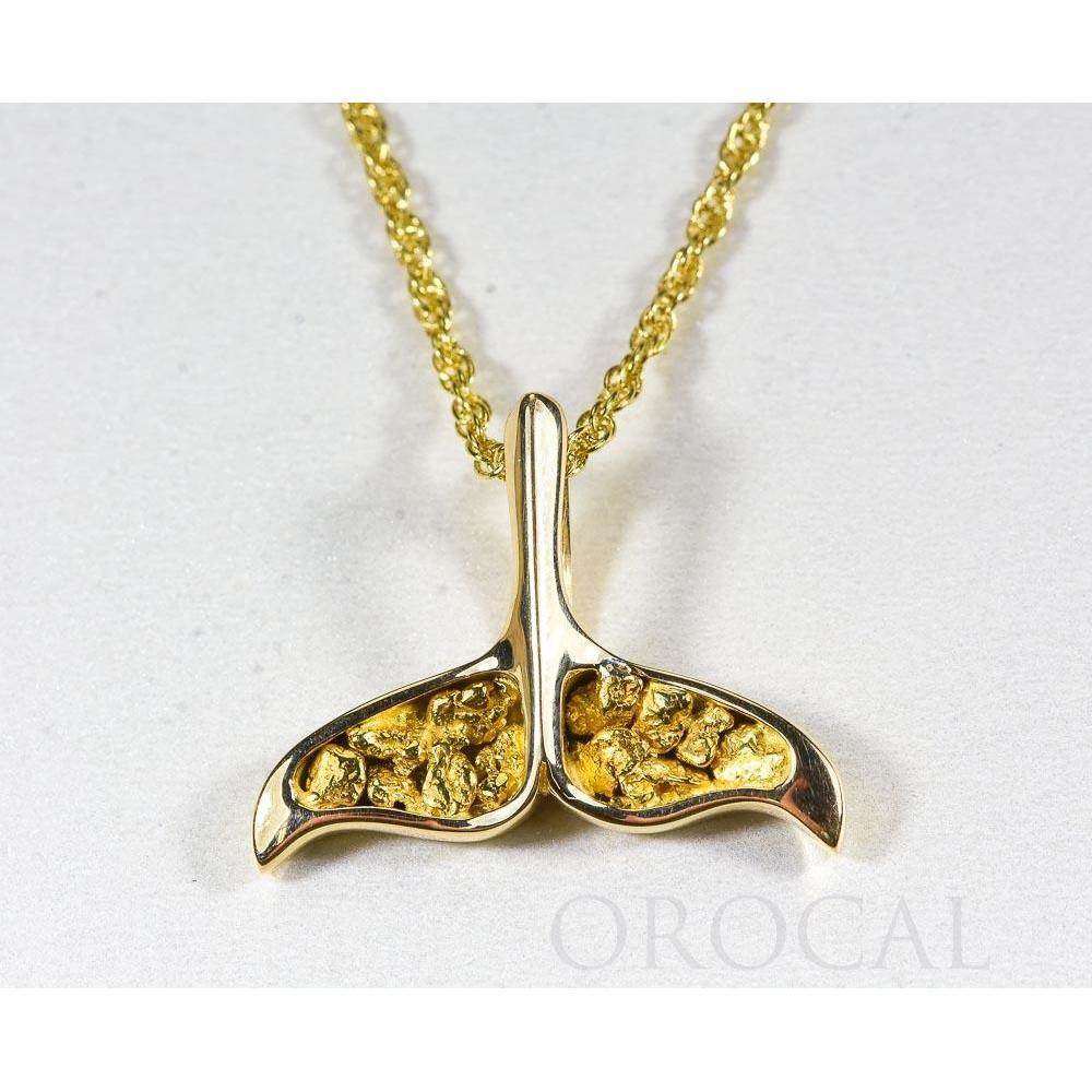 Gold Nugget Whale Tail Pendant - PDLWT8LOL-Destination Gold Detectors