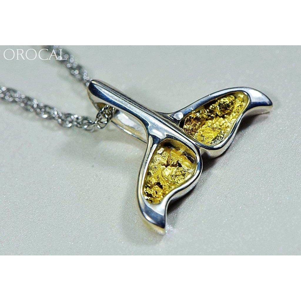 Gold Nugget Whale Tail Pendant - PDLWT8MNSSX-Destination Gold Detectors