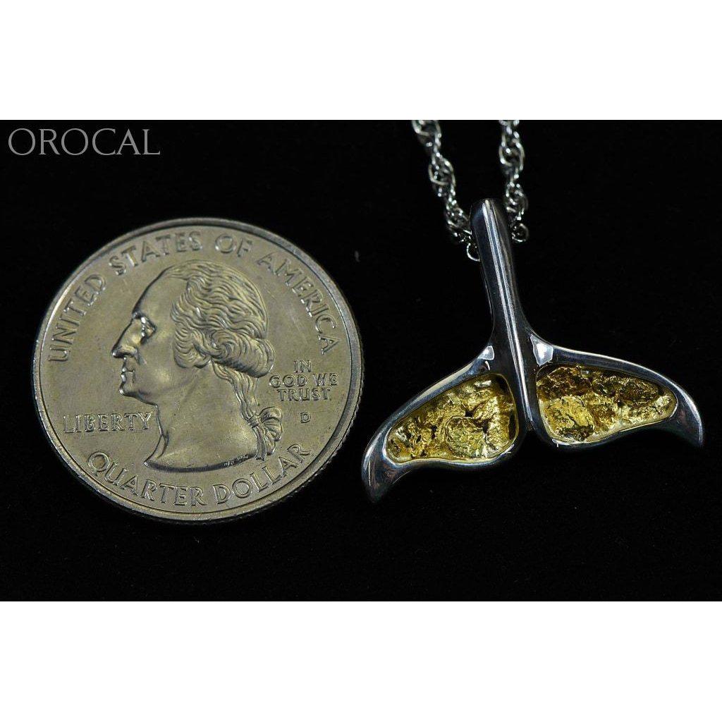 Gold Nugget Whale Tail Pendant - PDLWT8MNSSX-Destination Gold Detectors