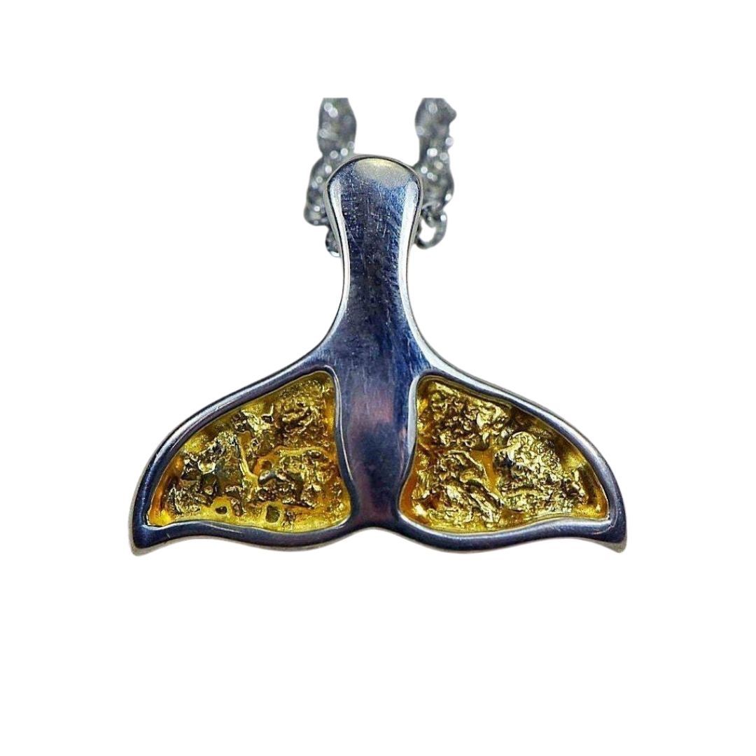 Gold Nugget Whale Tail Pendant - PWT32NSSX-Destination Gold Detectors