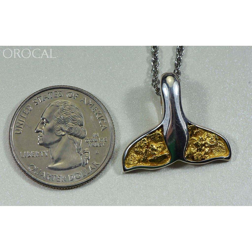 Gold Nugget Whale Tail Pendant - PWT34NSS-Destination Gold Detectors
