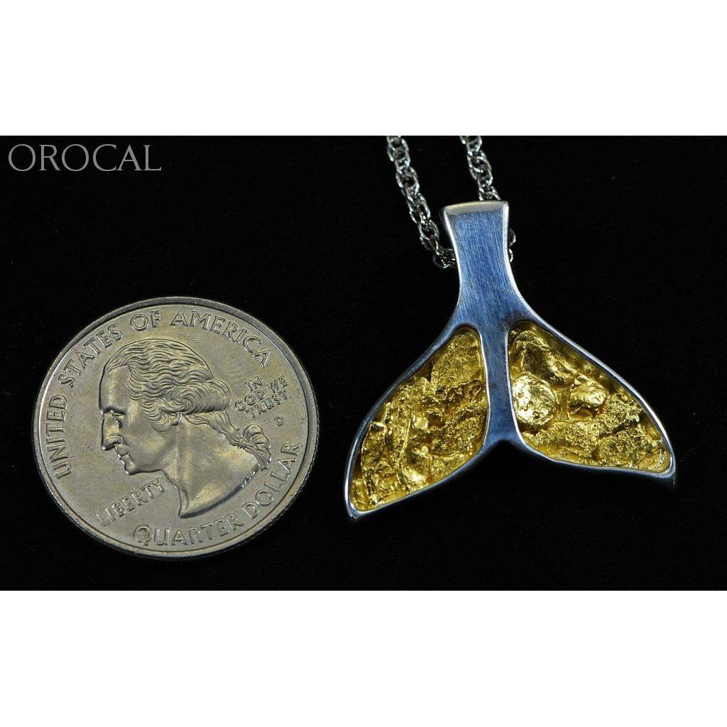 Gold Nugget Whale Tail Pendant -PWT35NSSX-Destination Gold Detectors