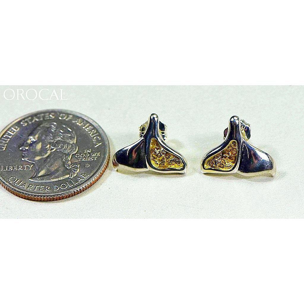Gold Nugget Whales Tail Earrings - Sterling Silver - Special EDLWT12NSS - Hand Made-Destination Gold Detectors