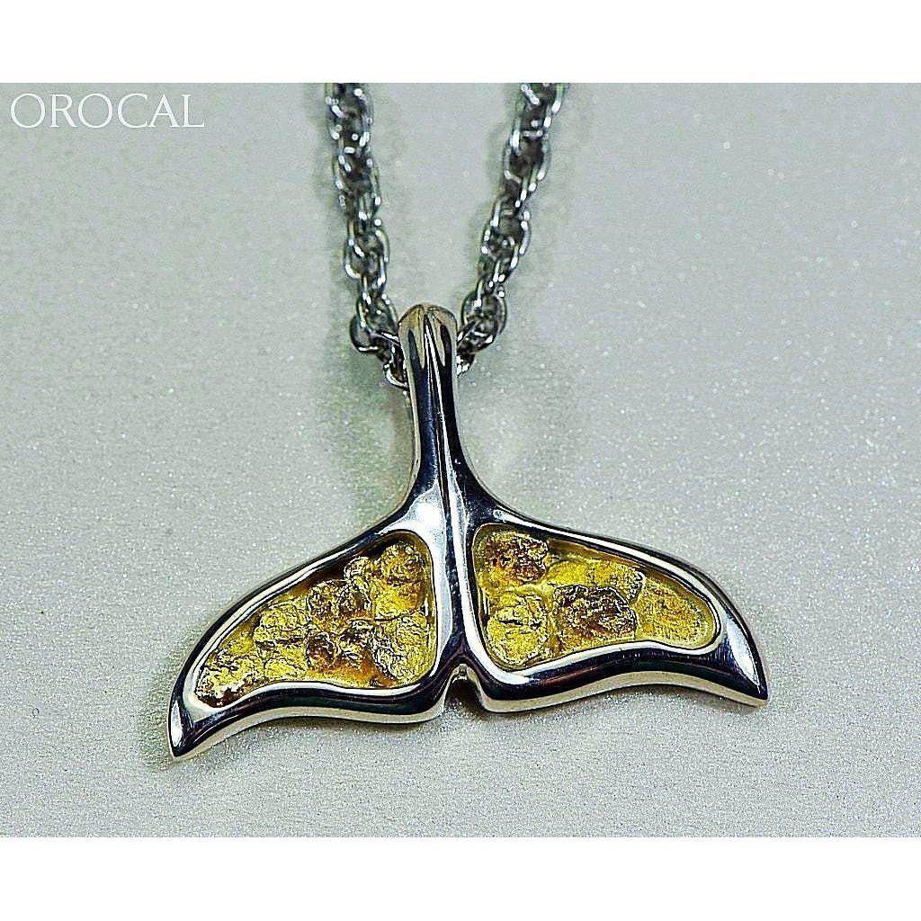 Gold Nugget Whales Tail Pendant - PAJWT301NSS-Destination Gold Detectors