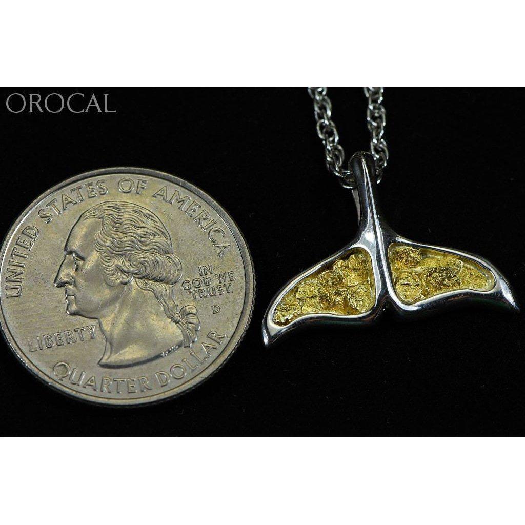 Gold Nugget Whales Tail Pendant - PAJWT301NSS-Destination Gold Detectors