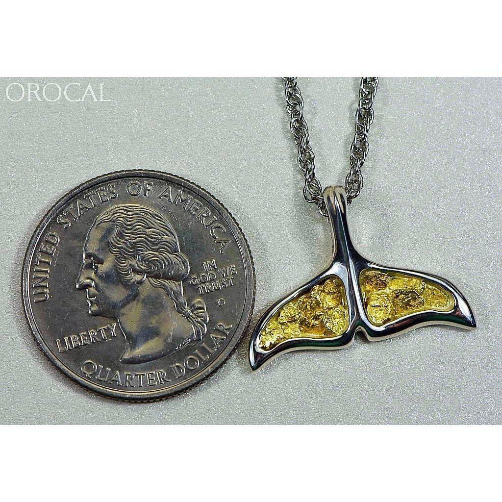 Gold Nugget Whales Tail Pendant - PAJWT301NSS-Destination Gold Detectors