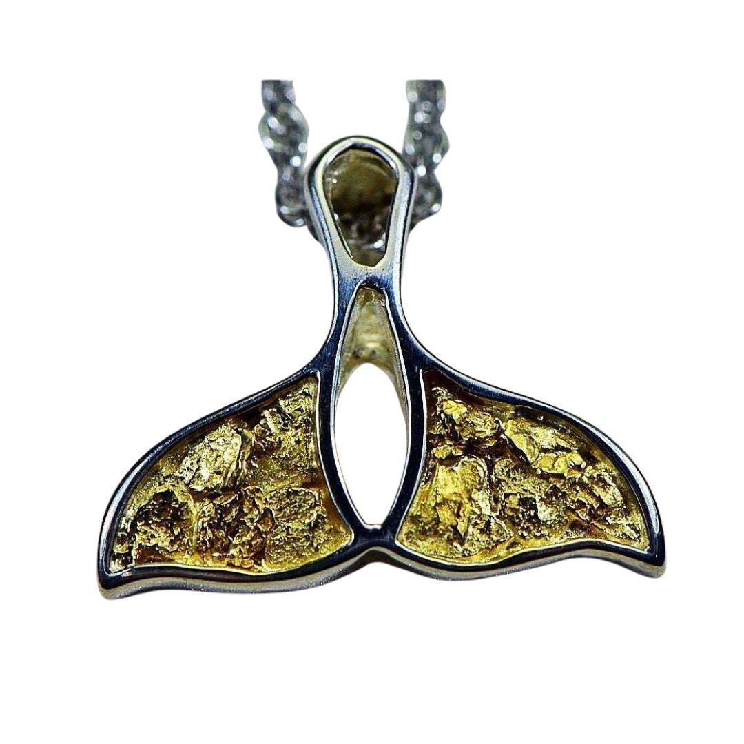 Gold Nugget Whales Tail Pendant - PWT26NSSX-Destination Gold Detectors