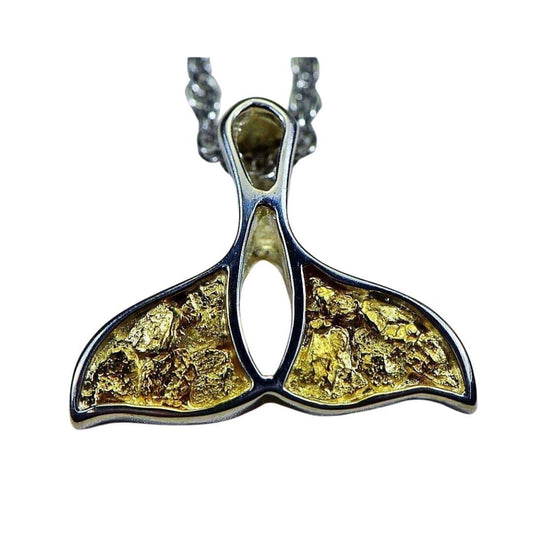 Gold Nugget Whales Tail Pendant - PWT26NSSX-Destination Gold Detectors