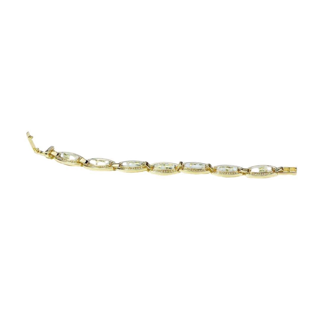 Gold Quartz Bracelet with Diamonds - BDLOV6MMD210Q-Destination Gold Detectors