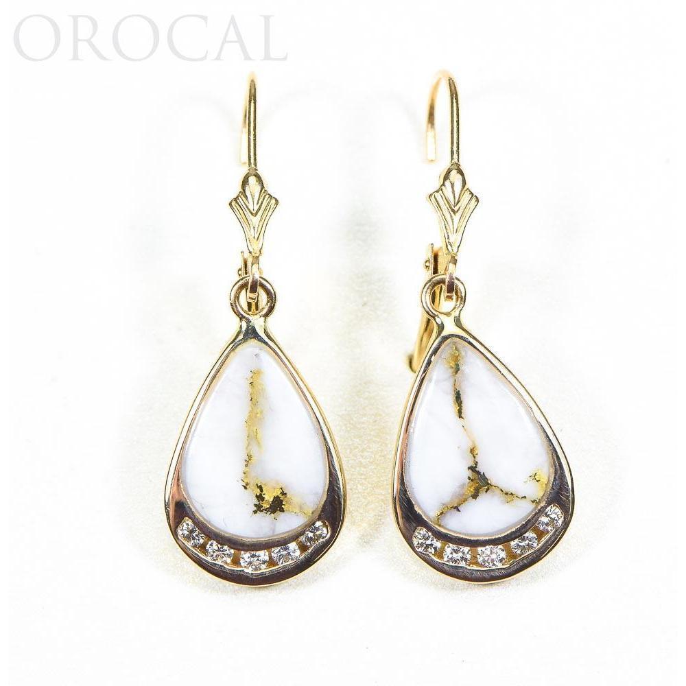 Gold Quartz Earrings Dangles with Diamonds - EN1088DQ/LB-Destination Gold Detectors