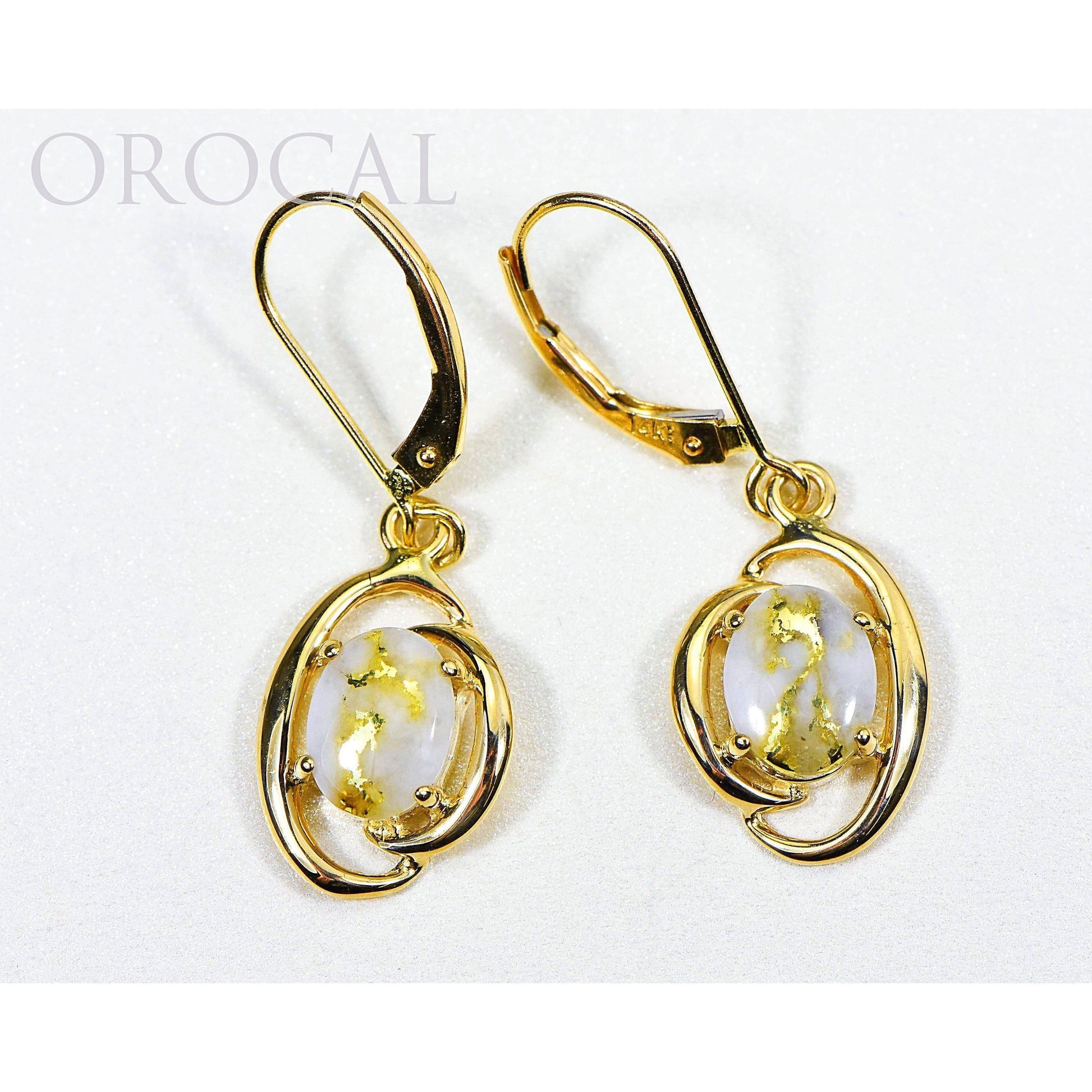 Gold Quartz Earrings Dangling - EN805Q/LB-Destination Gold Detectors