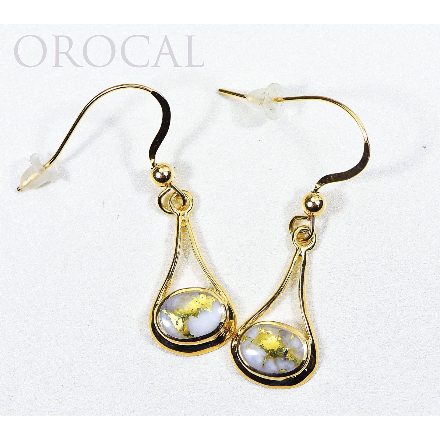 Gold Quartz Earrings Dangling - EN871Q/WD-Destination Gold Detectors