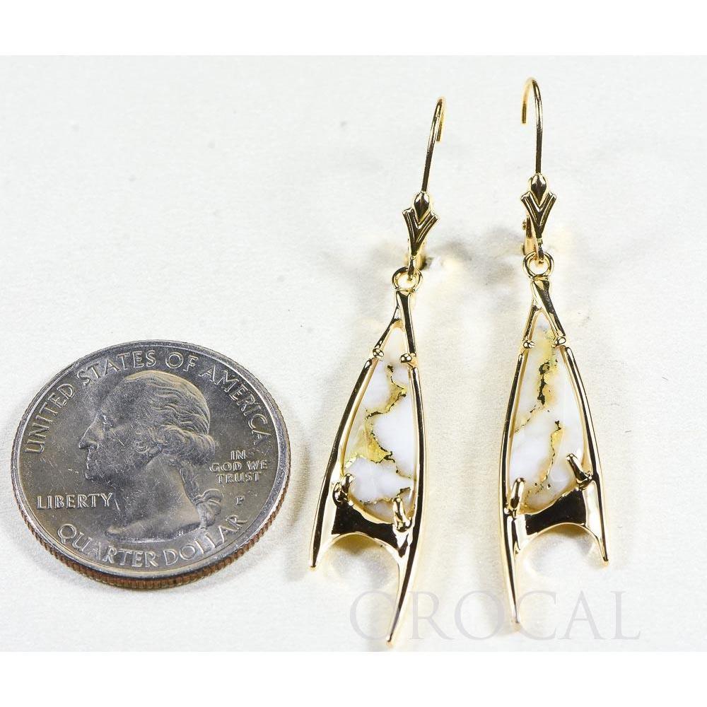 Gold Quartz Earrings Lever Backs - EN3700Q/LB-Destination Gold Detectors