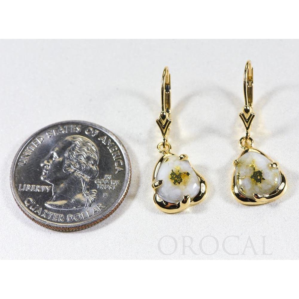 Gold Quartz Earrings Lever Backs - ESC115XSQ/LB-Destination Gold Detectors