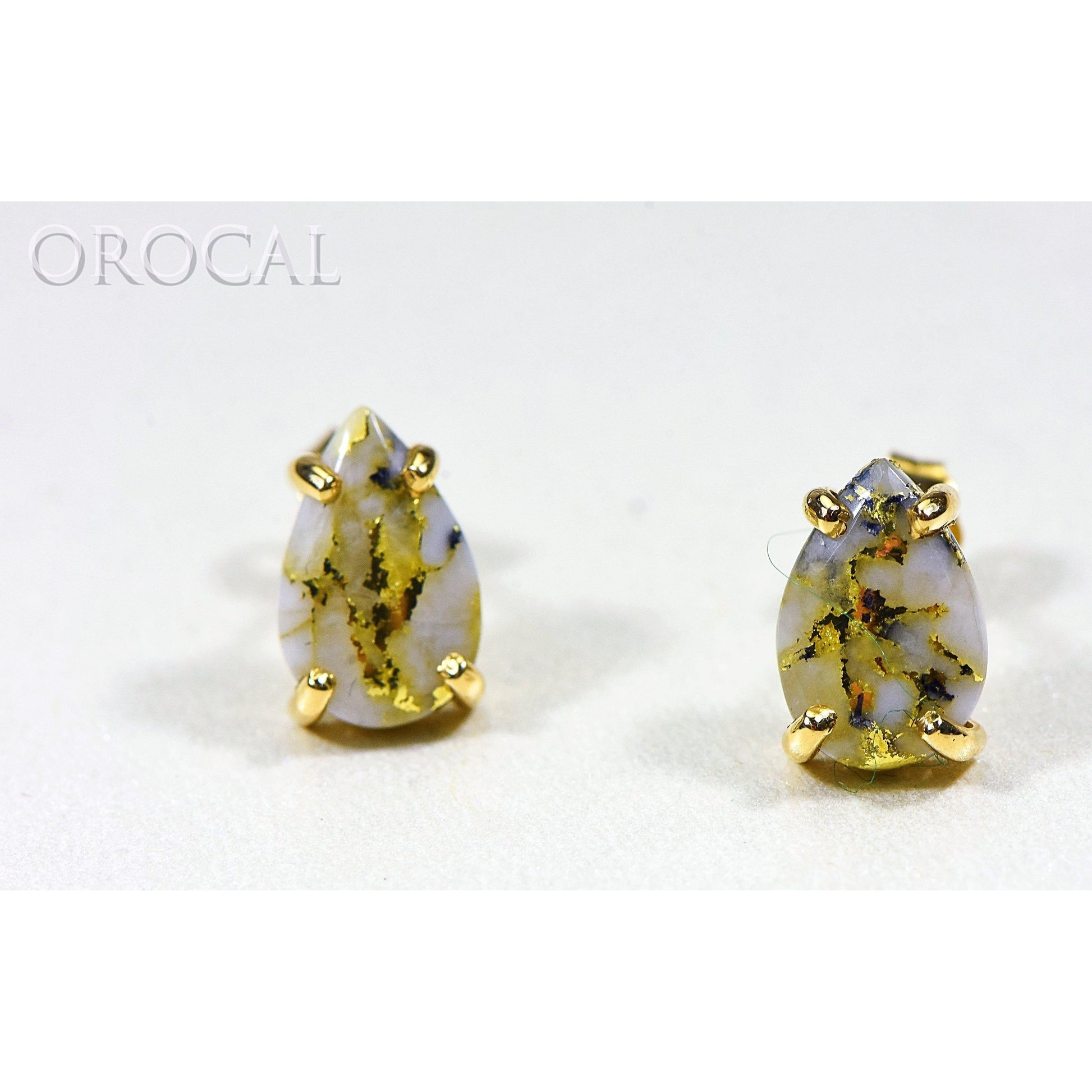 Gold Quartz Earrings Post Backs - E10*7Q-Destination Gold Detectors