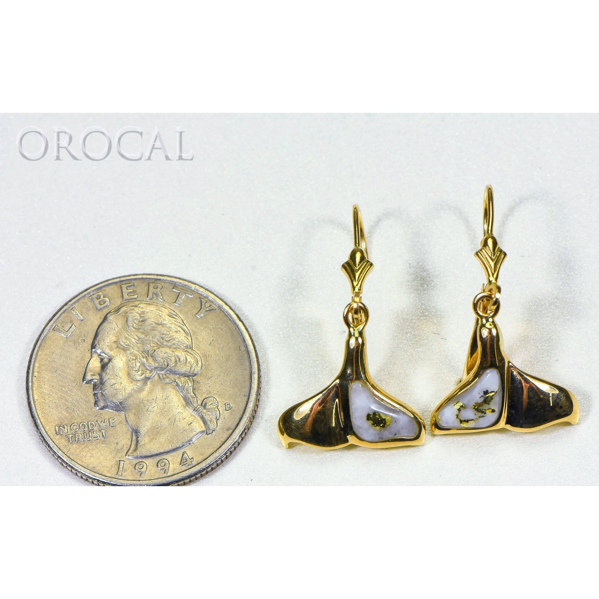 Gold Quartz Earrings Post Backs - EDL12WT12Q/LB-Destination Gold Detectors