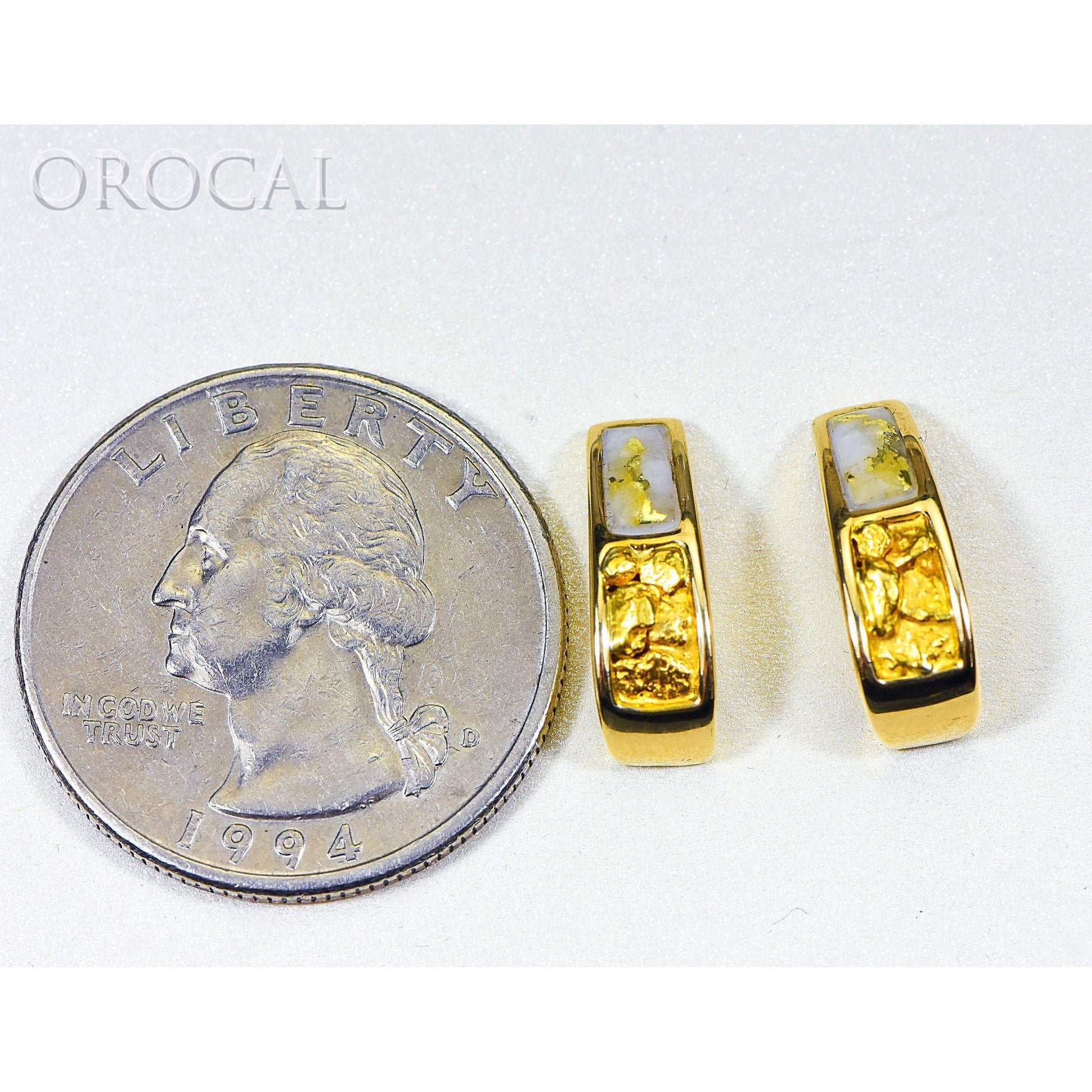 Gold Quartz Earrings Post Backs - EH41NQ-Destination Gold Detectors