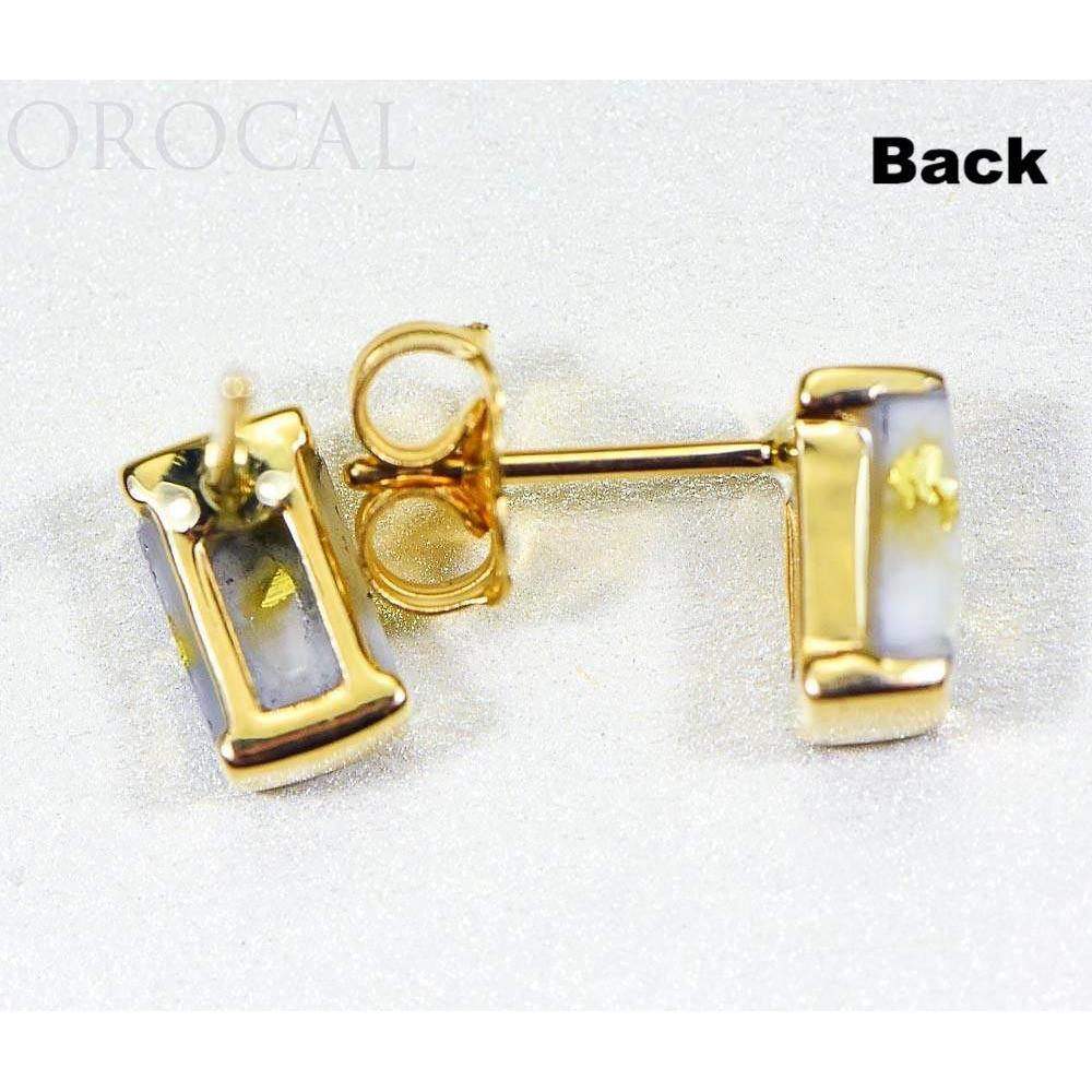 Gold Quartz Earrings Post Backs - EJ37Q-Destination Gold Detectors