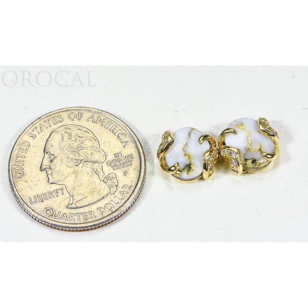 Gold Quartz Earrings Post Backs - EN1133DQ-Destination Gold Detectors
