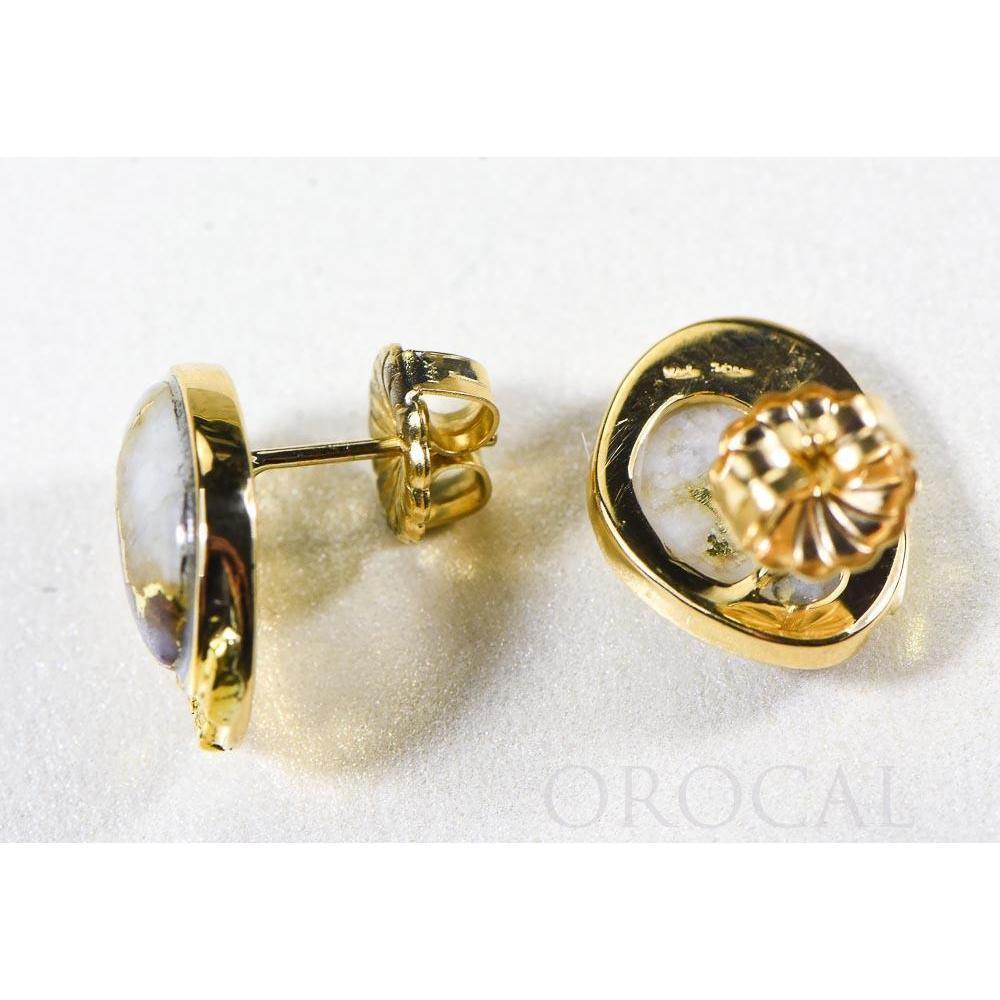 Gold Quartz Earrings Post Backs - ESC126Q-Destination Gold Detectors