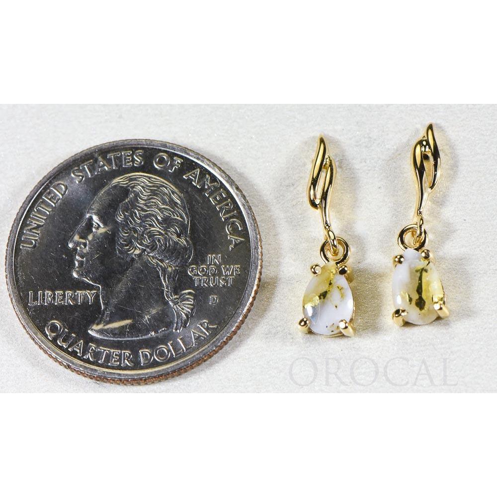 Gold Quartz Earrings Post Drops - EN570SQ-Destination Gold Detectors