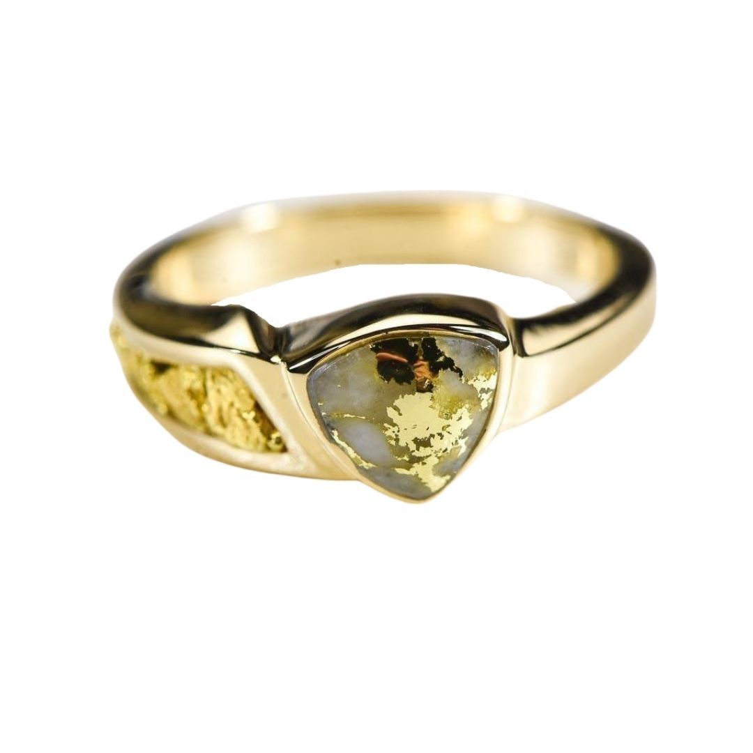 Gold Quartz Ladies Ring - RLL1090NQ-Destination Gold Detectors