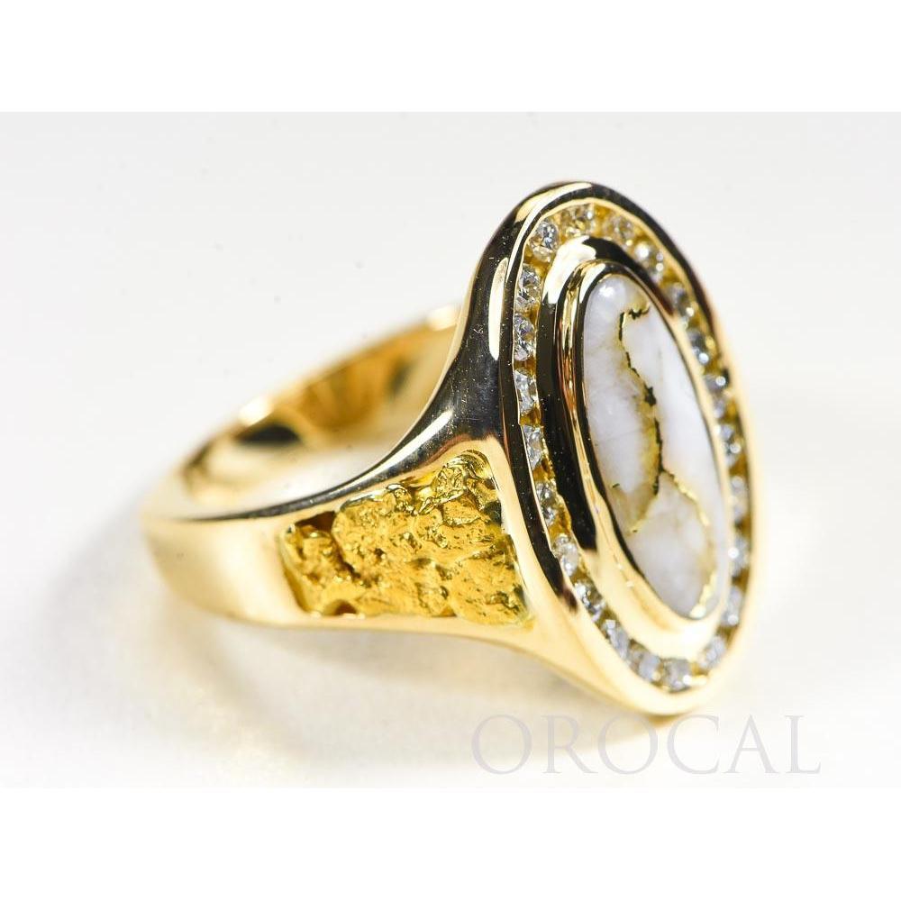Gold Quartz Ladies Ring with Diamonds - RL1049DQ-Destination Gold Detectors