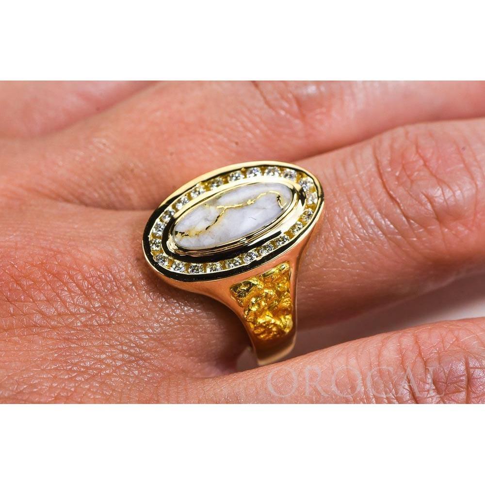 Gold Quartz Ladies Ring with Diamonds - RL1049DQ-Destination Gold Detectors