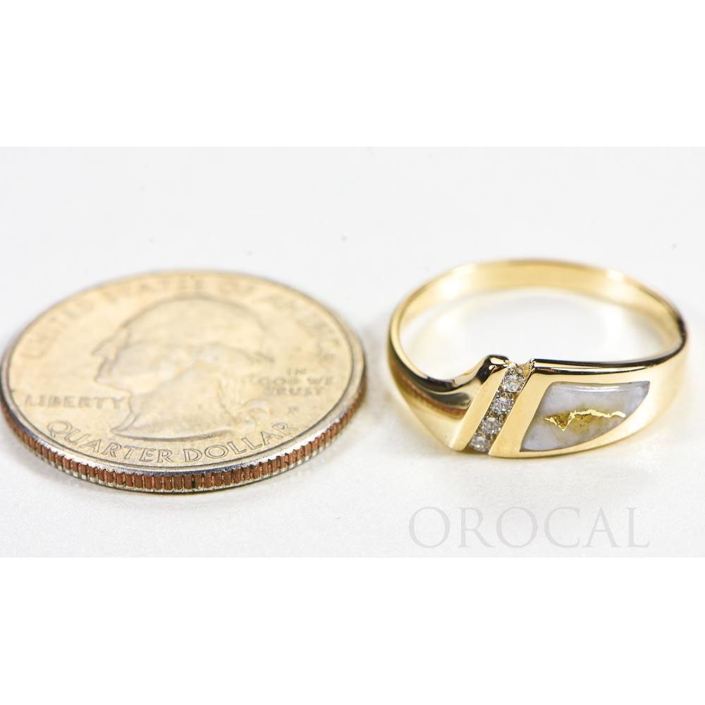 Gold Quartz Ladies Ring with Diamonds - RL1058DQ-Destination Gold Detectors