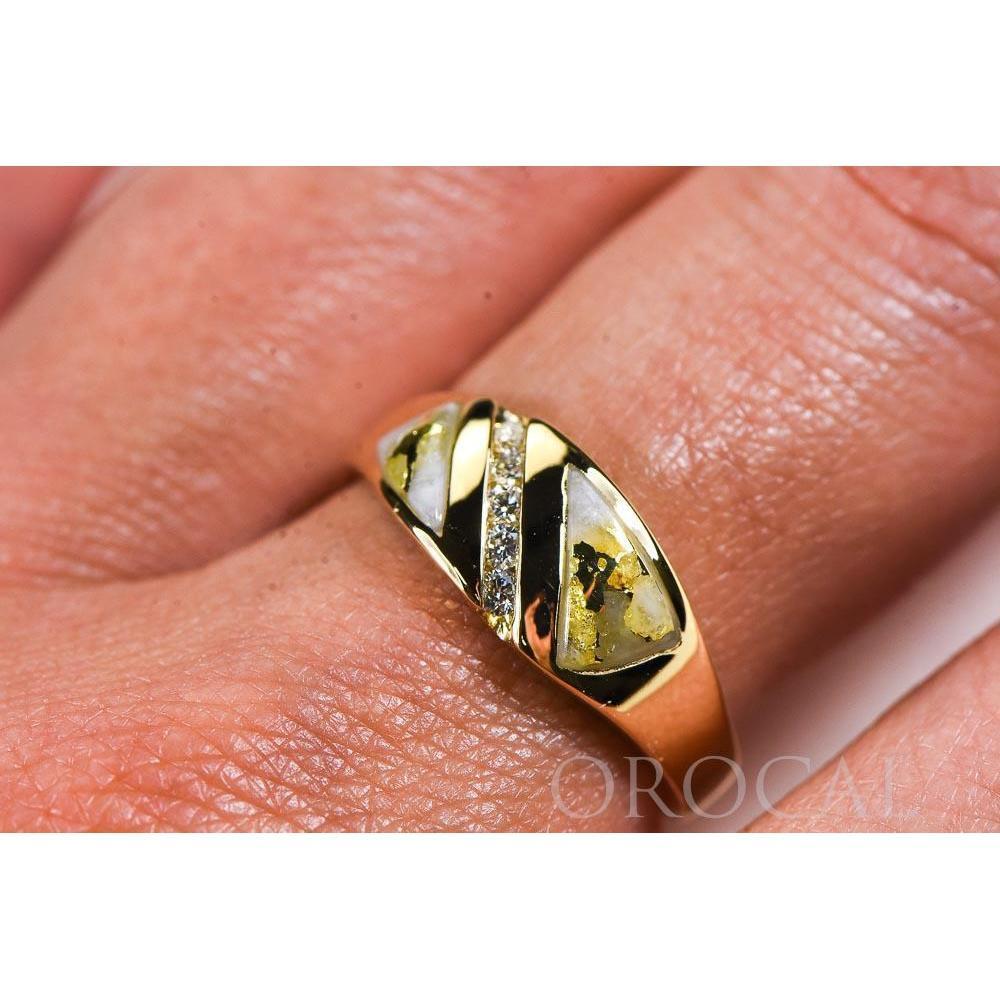 Gold Quartz Ladies Ring with Diamonds - RL1068DQ-Destination Gold Detectors