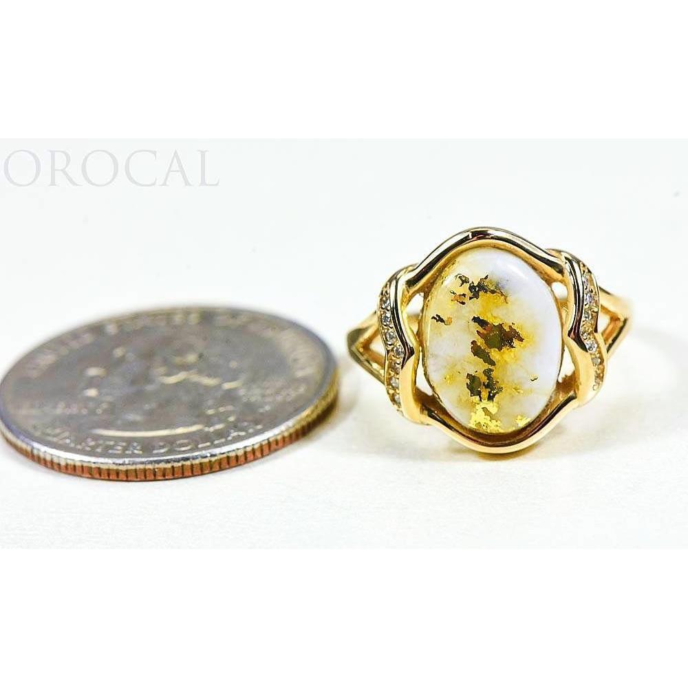 Gold Quartz Ladies Ring with Diamonds - RL1107DQ-Destination Gold Detectors