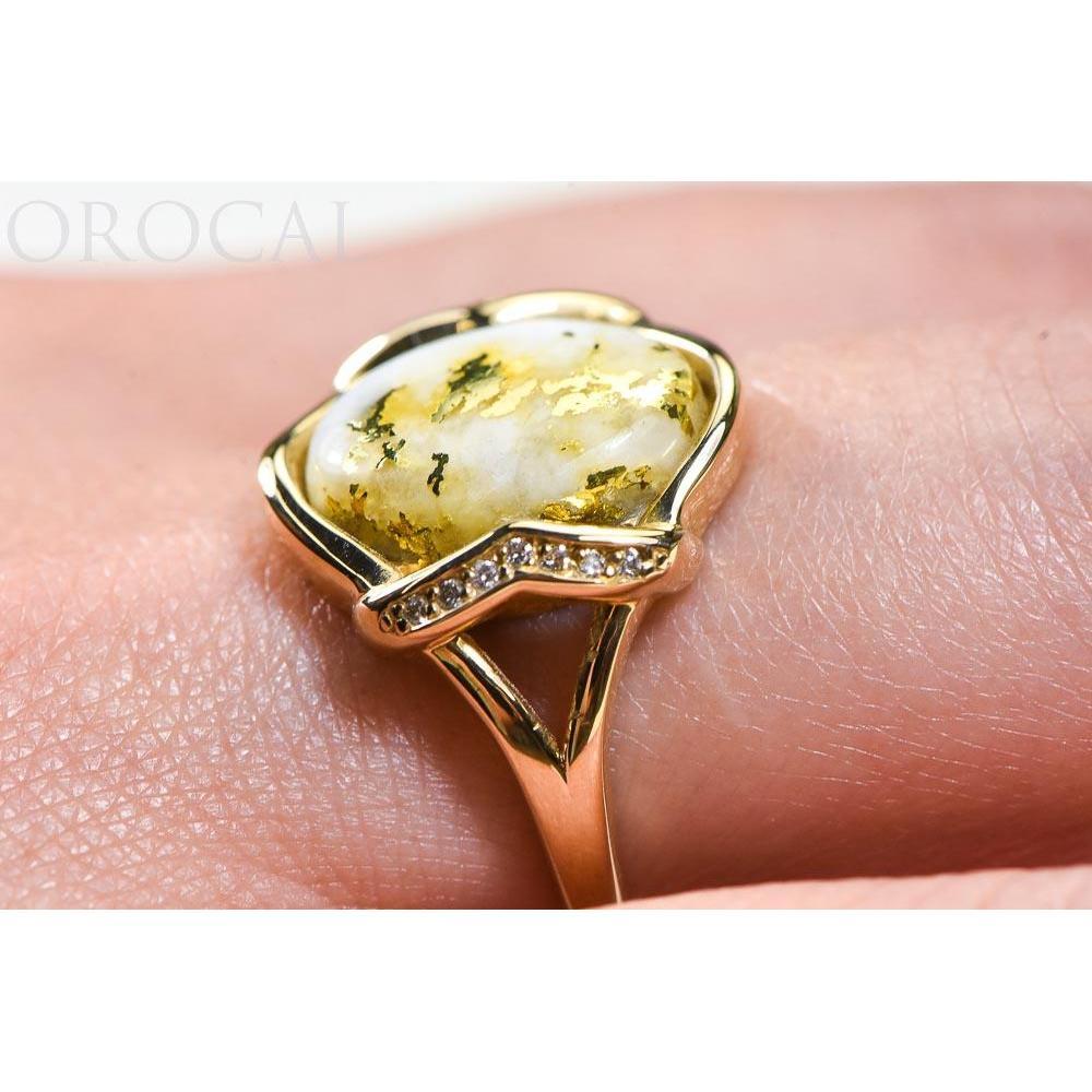 Gold Quartz Ladies Ring with Diamonds - RL1107DQ-Destination Gold Detectors