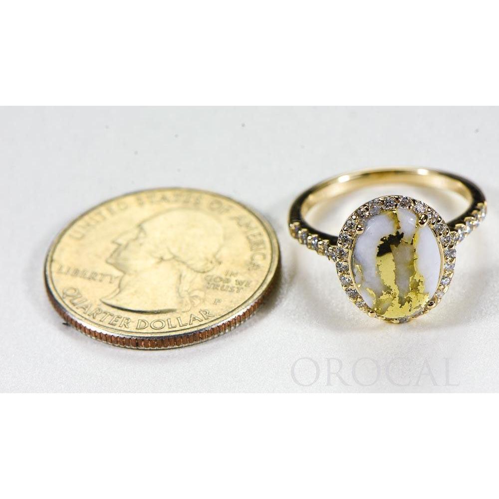 Gold Quartz Ladies Ring with Diamonds - RL1109DQ-Destination Gold Detectors