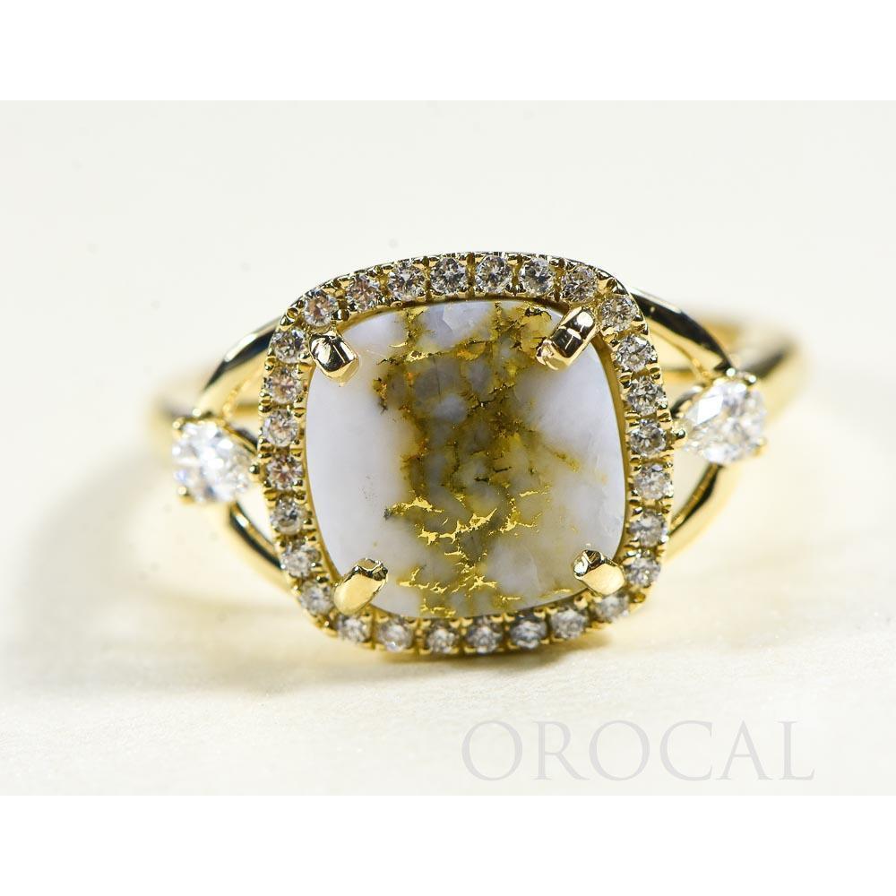 Gold Quartz Ladies Ring with Diamonds - RL1179DQ-Destination Gold Detectors