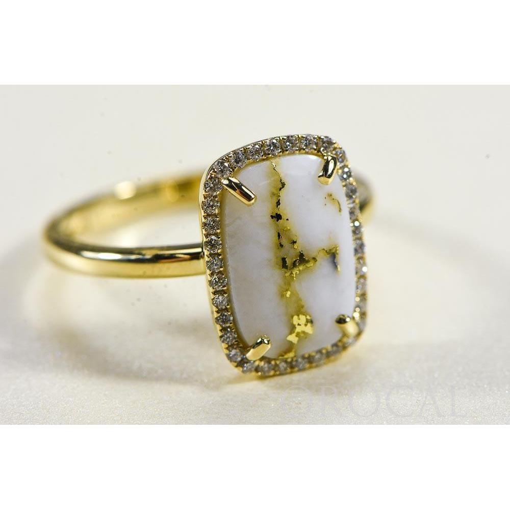 Gold Quartz Ladies Ring with Diamonds - RL1185DQ-Destination Gold Detectors