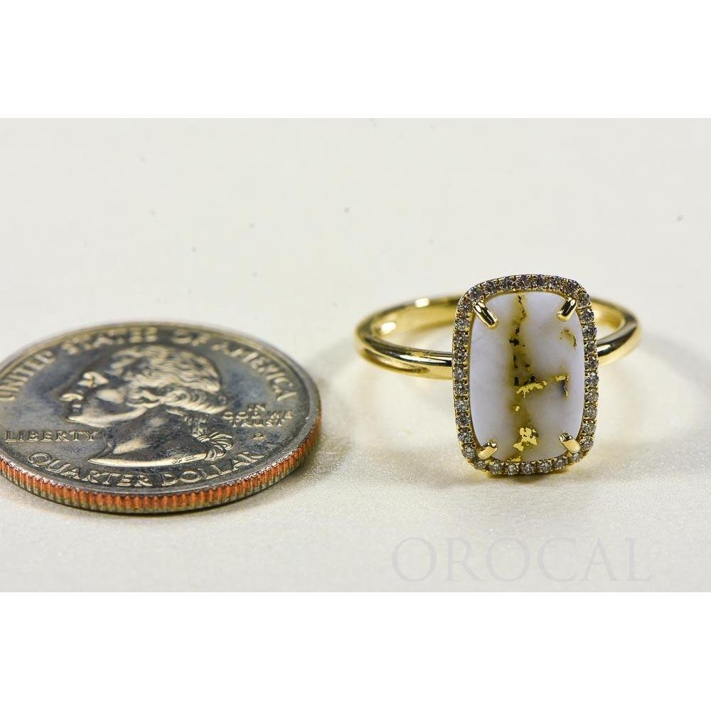 Gold Quartz Ladies Ring with Diamonds - RL1185DQ-Destination Gold Detectors