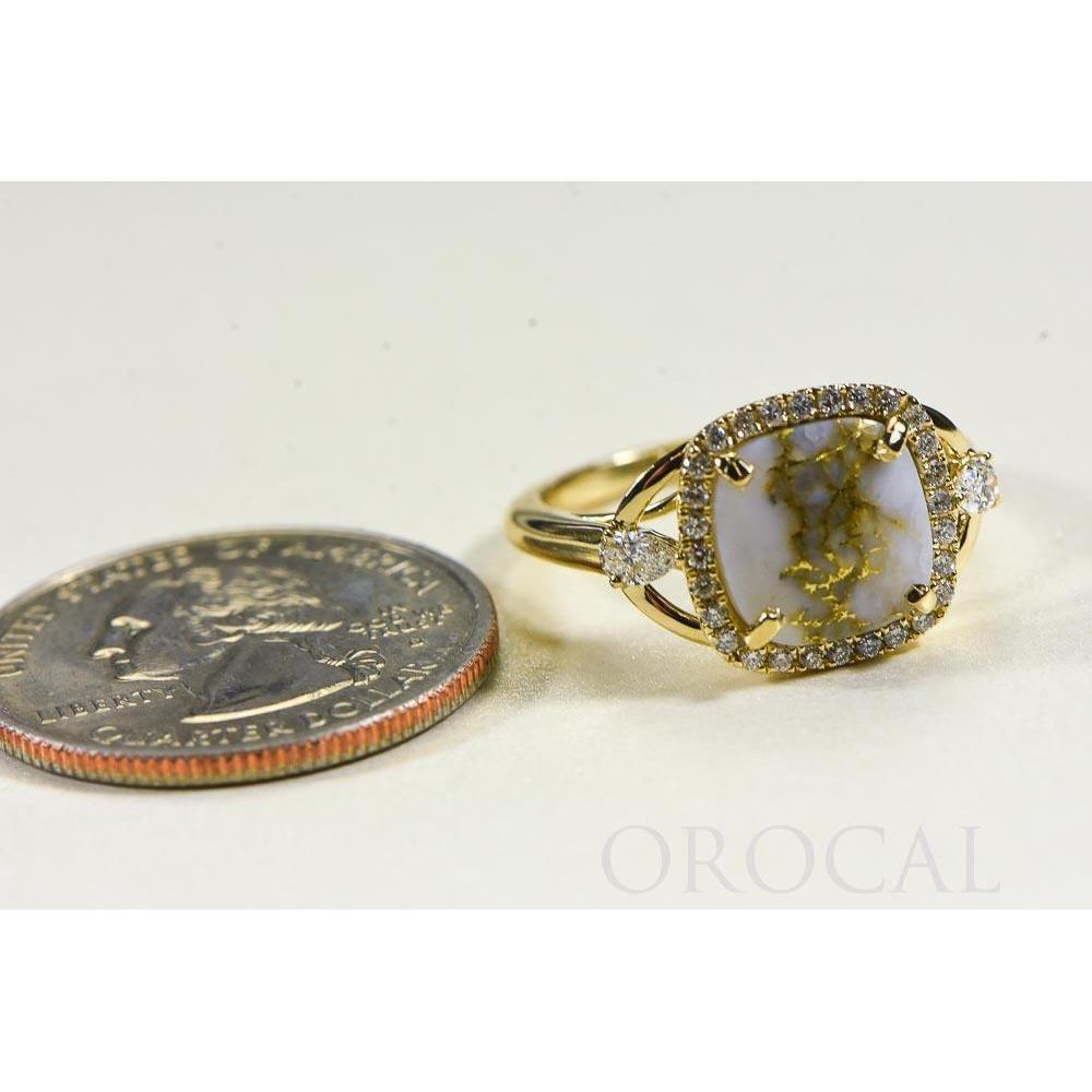 Gold Quartz Ladies Ring with Diamonds - RL1186DQ-Destination Gold Detectors