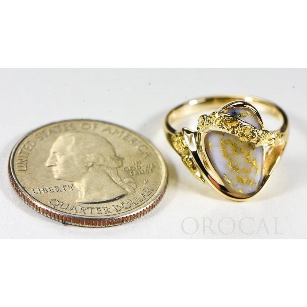 Gold Quartz Ladies Ring with Diamonds - RL549OLQ-Destination Gold Detectors