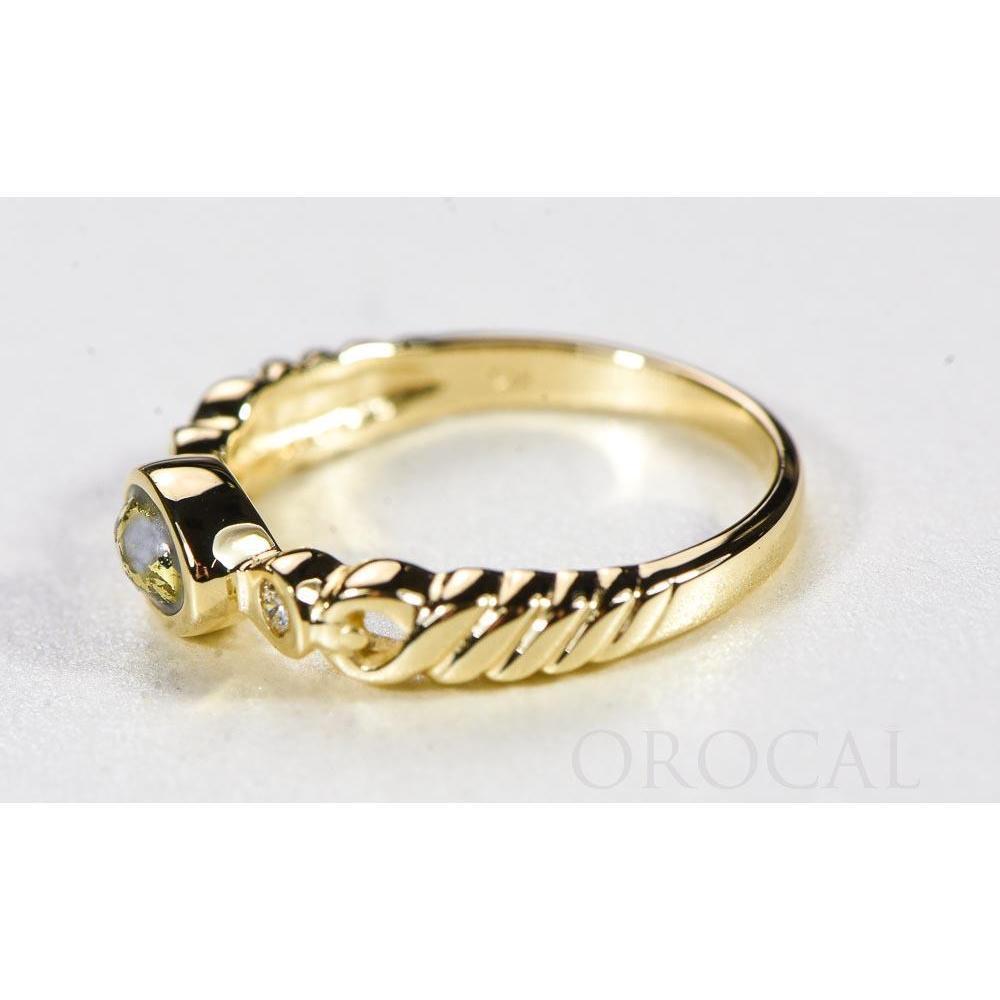 Gold Quartz Ladies Ring with Diamonds - RL691D5Q-Destination Gold Detectors