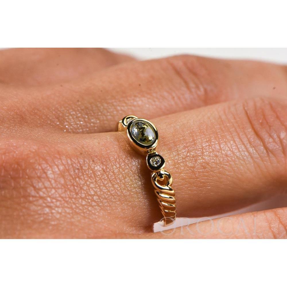 Gold Quartz Ladies Ring with Diamonds - RL691D5Q-Destination Gold Detectors