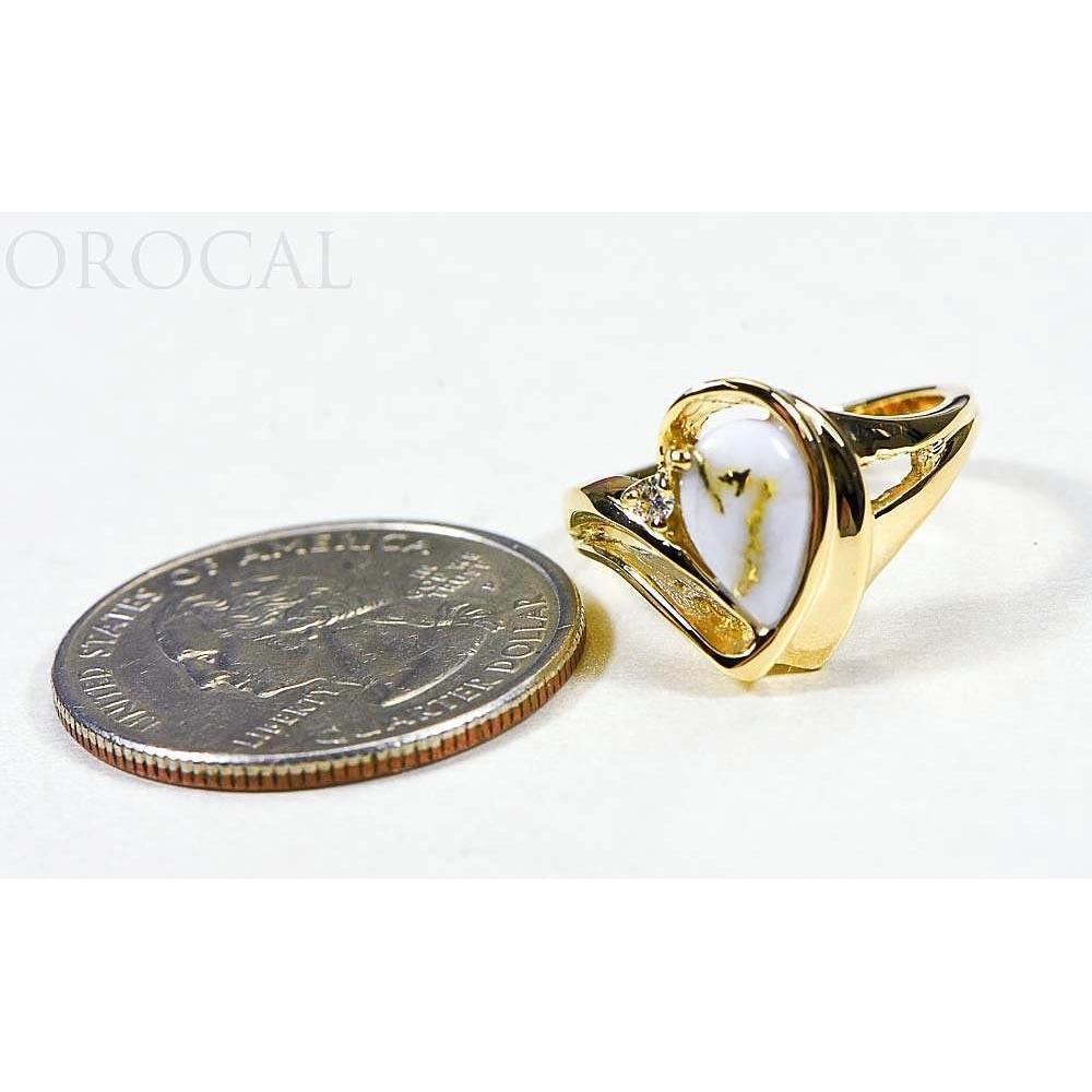 Gold Quartz Ladies Ring with Diamonds - RL739D3Q-Destination Gold Detectors