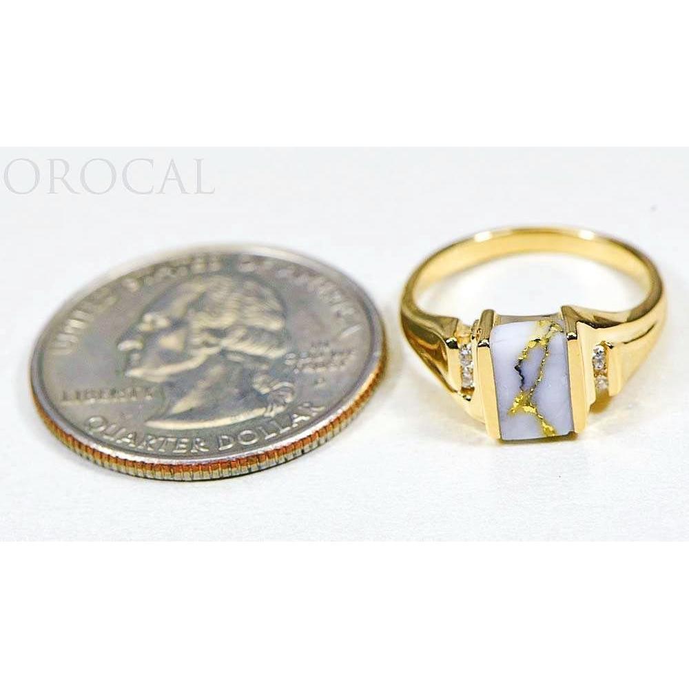 Gold Quartz Ladies Ring with Diamonds - RL743D6Q-Destination Gold Detectors