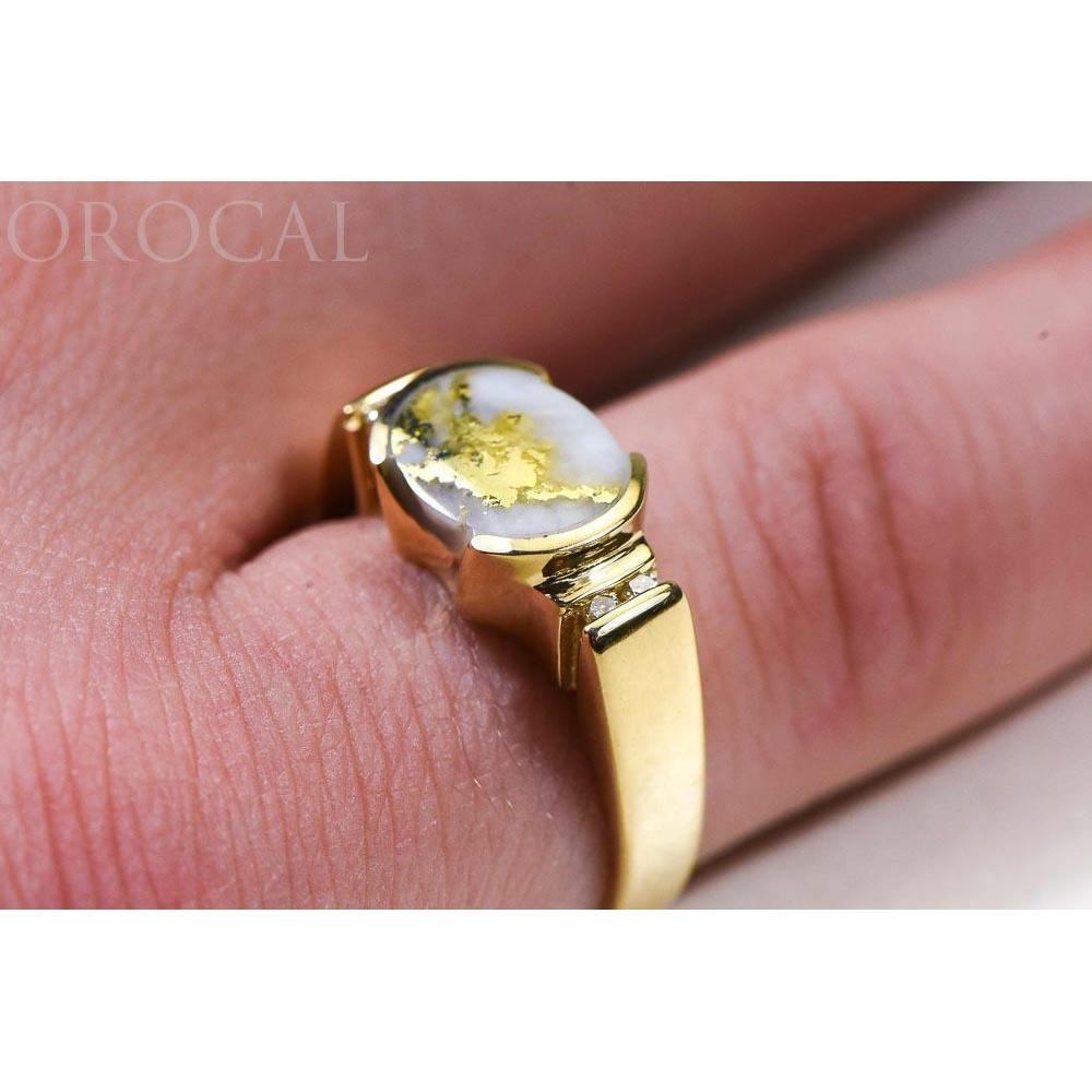 Gold Quartz Ladies Ring with Diamonds - RLDL4D6Q-Destination Gold Detectors
