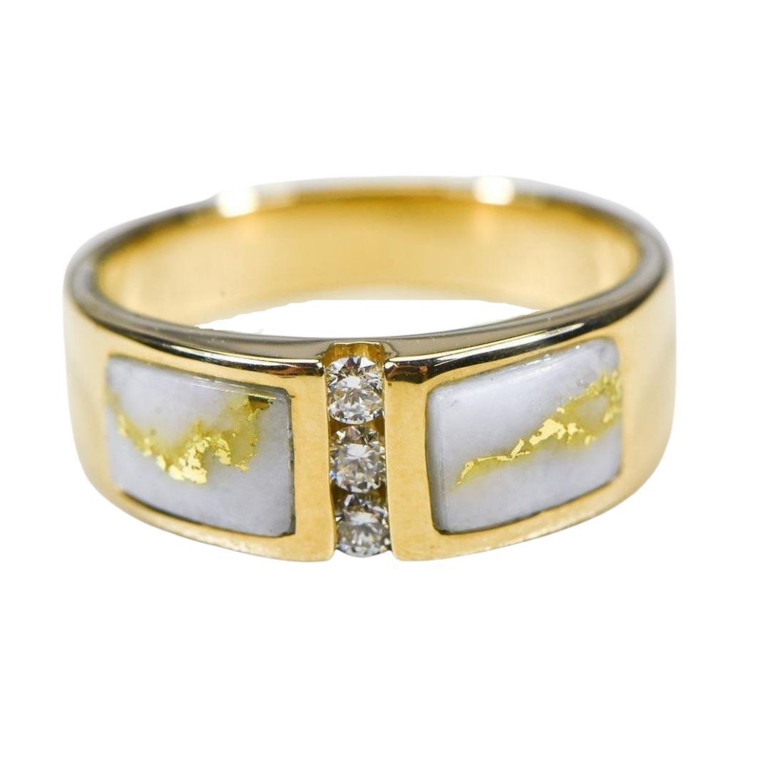 Gold Quartz Ladies Ring with Diamonds - RLL1330DQ-Destination Gold Detectors