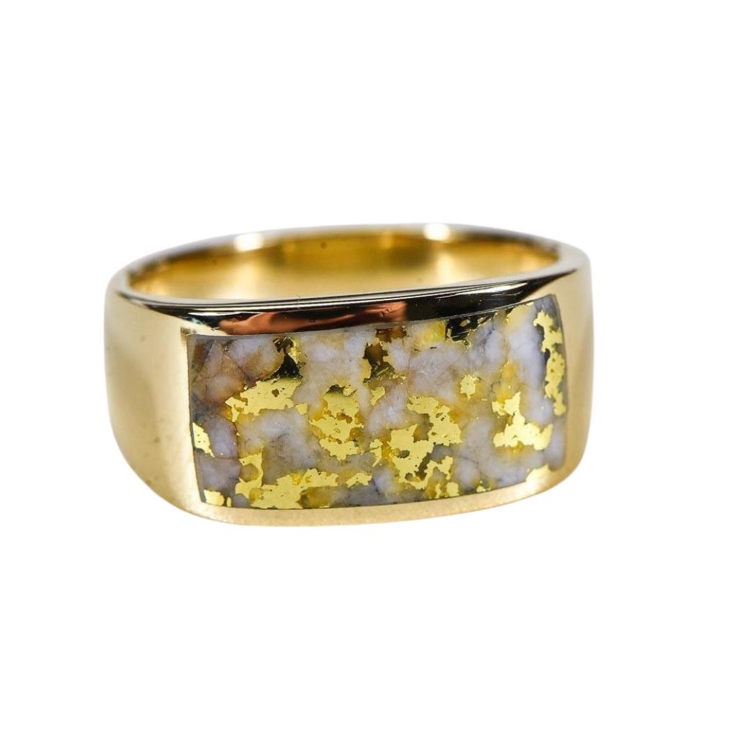 Gold Quartz Mens Ring - RM1005Q-Destination Gold Detectors