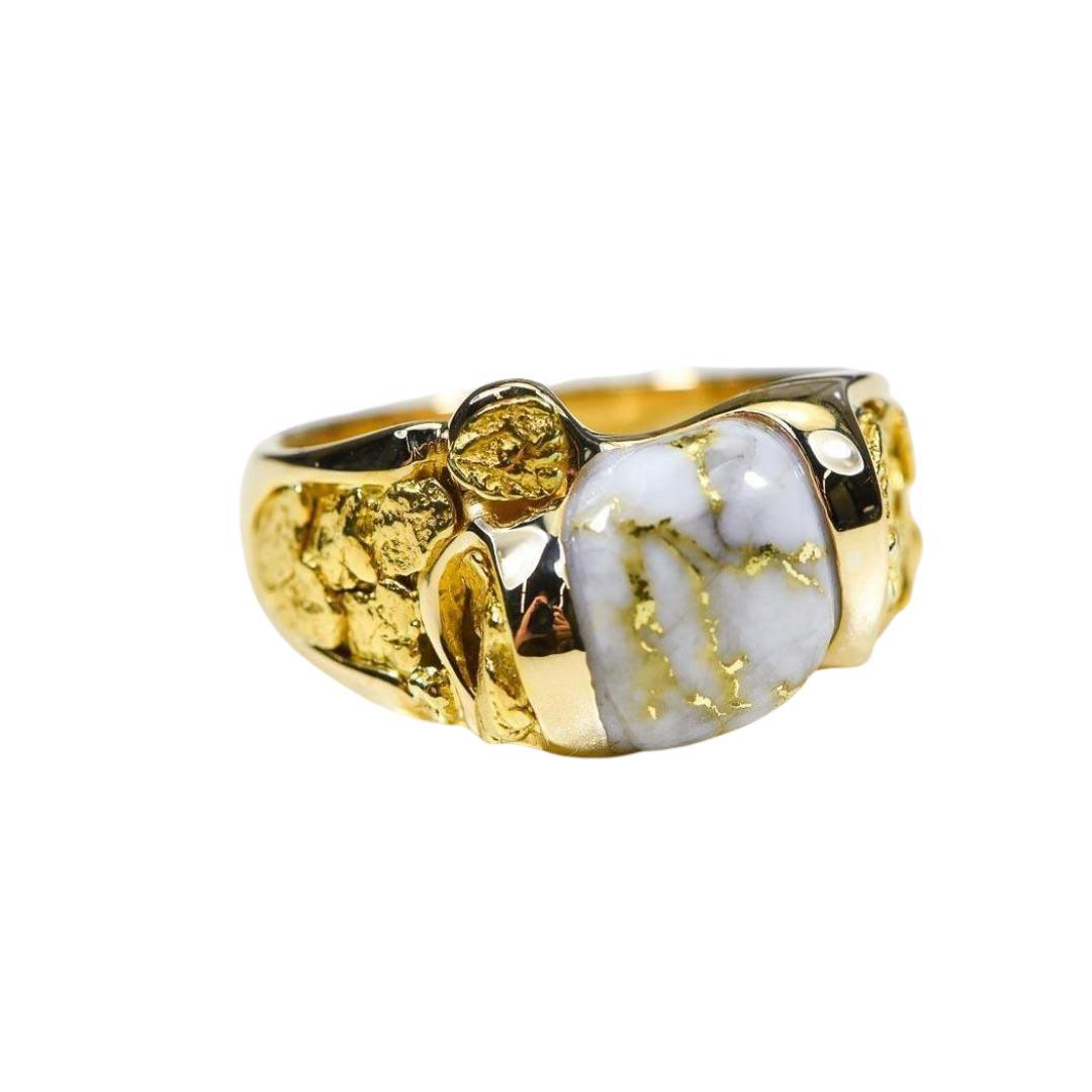Gold Quartz Mens Ring - RM490Q-Destination Gold Detectors
